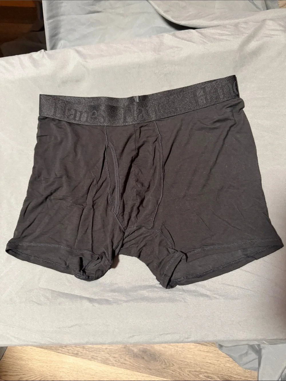 Hanes Black Boxer Briefs with Elastic Logo Waistband